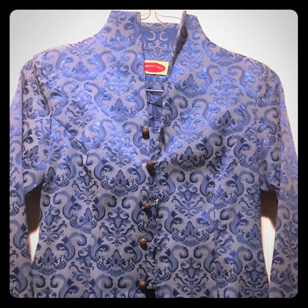 Blue satin-like jacket